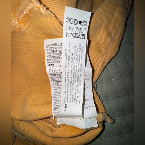 ZARA Cropped Jean Jacket – Dark Mustard / Burnt Yellow – Size L - Picture 12 of 13